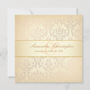 PixDezines Rossi Damask, Champagne Inbjudningar
