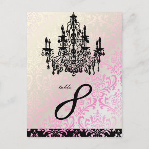 PixDezines Rossi Damask+Chandelier bord-kort Vykort