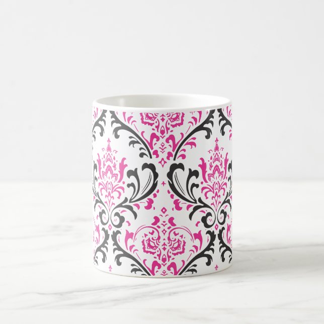 PixDezines Rossi Damask, DIY background färg! Kaffemugg (Center)
