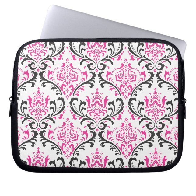 PixDezines Rossi Damask/DIY-bakgrund färg! Laptop Sleeve (Framsidan)