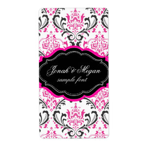PixDezines Rossi Damask/DIY/black+shock rosa Fraktsedel