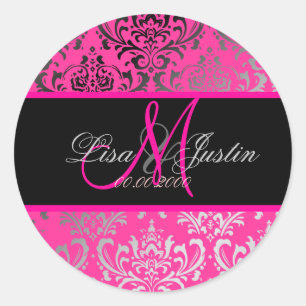 PixDezines Rossi Damask, DIY färg!!!!!!!!!!!! Runt Klistermärke
