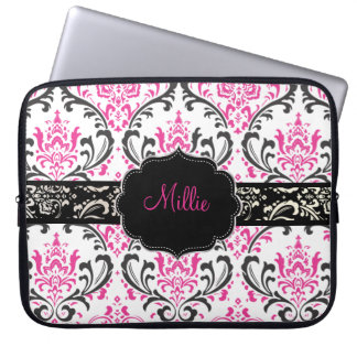 PixDezines Rossi Damask/DIY monogram+färg! Laptop Fodral