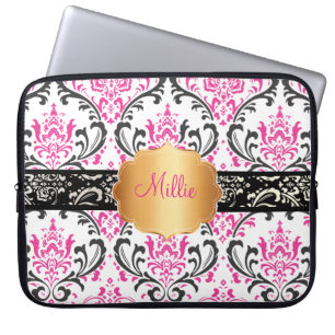 PixDezines Rossi Damask/DIY monogram+färg! Laptop Fodral