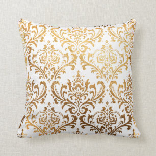 PixDezines Rossi Damask/Falsk Guld Kudde