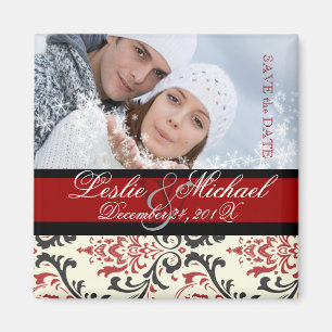 PixDezines Rossi Damask, fotodatum Spara Magnet