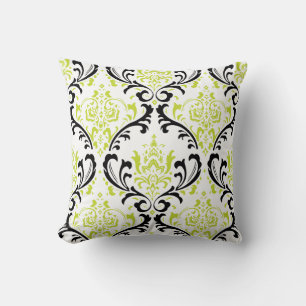 PixDezines Rossi Damask/Grönt/Black Kudde