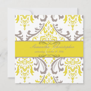 PixDezines Rossi Damask, Gul+Mauve Inbjudningar