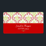 PixDezines Rossi Damask jul|DIY bckgrand Fraktsedel<br><div class="desc">PixDezines rossi damask christmas christmas-etiketter med DIY-bakgrund trim färg. Om du vill se en ny skuggning klickar du >> på "anpassa den" och går sedan till "redigera" där och väljer "bakgrund" om du vill se ett färg-diagram.com™ och PixDezines™ på zazzle.</div>