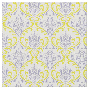 PixDezines rossi damask/lila lilac/gult Tyg