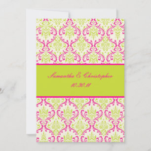 PixDezines Rossi, Damask / Lime+Fuschia -> PixDezi Inbjudningar