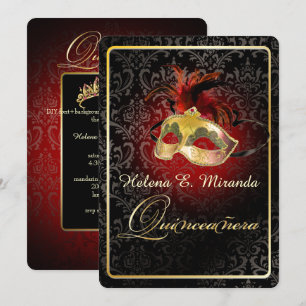 PixDezines Rossi Damask/maskerad/DIY/Ruby Inbjudningar