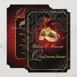 PixDezines Rossi Damask/Masquade/DIY/Ruby Inbjudningar