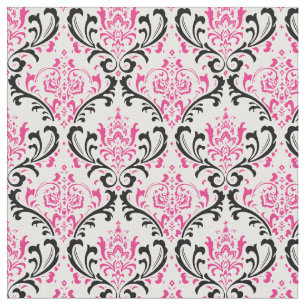 PixDezines rossi damask/rosa/svart Tyg