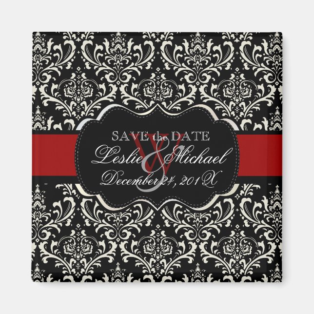 PixDezines Rossi Damask, Spara Magnet (Framsidan)