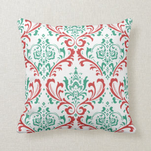 PixDezines Rossi Damask/Tealgrön/Röd Kudde