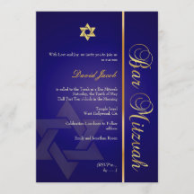 PixDezines ROYAL BLUE/GULD/PUB MITZVAH INVITATIONE