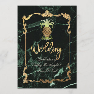 PixDezines, Royal Hawaiian Pineapple/Marble Inbjudningar