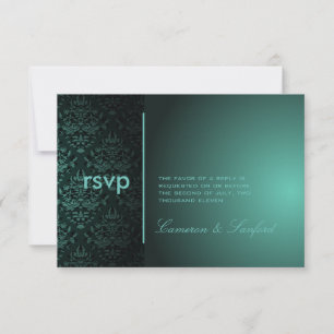PixDezines RSVP Bijoux Damask/Tealgrön OSA Kort