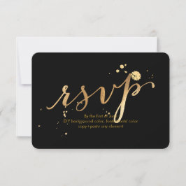 PixDezines RSVP Bländad/Falskt Guld/Gör-det-själv- OSA Kort