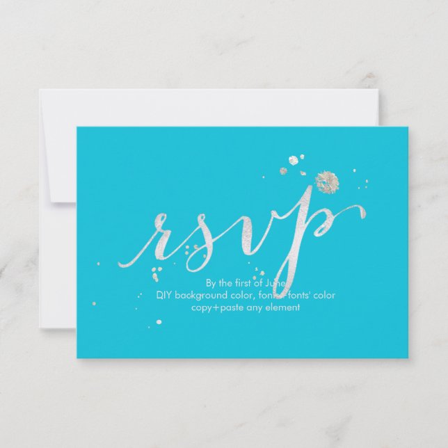 PixDezines RSVP Dazzled/Falsk Vit Guld OSA Kort (Framsida)