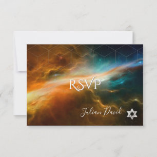 PixDezines RSVP Galaxy Rymd Bar Mitzvah ✡ OSA Kort