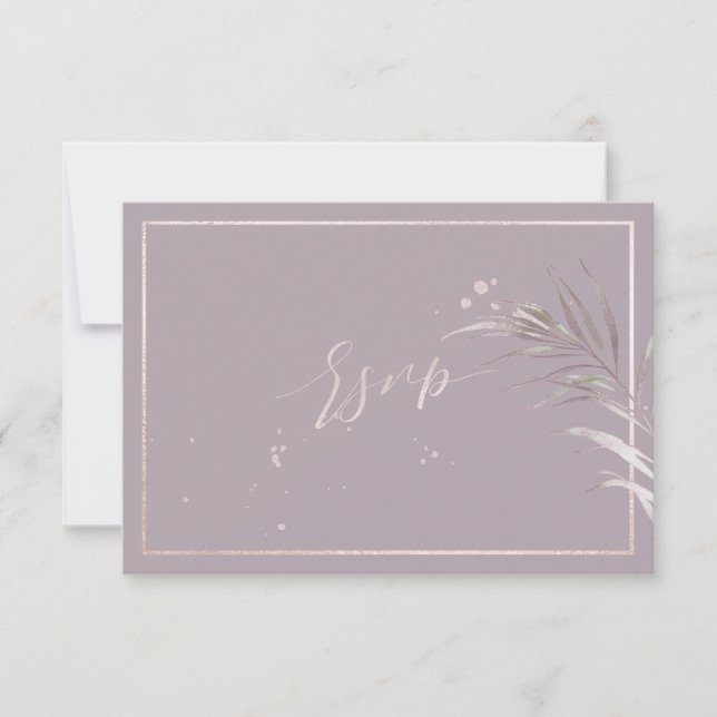 PixDezines RSVP Mauve Palms DIY-bakgrund OSA Kort (Framsida)