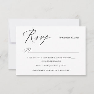 PixDezines RSVP med måltider, Elegant kalligrafi OSA Kort