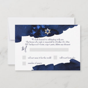 PixDezines RSVP Midnatts himmel Bar Mitzvah ✡ Inbjudningar