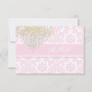 PixDezines rsvp moiré damast+Kronluster/DIY färg OSA Kort