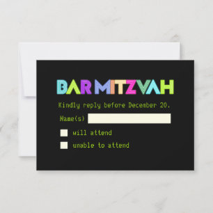 PixDezines RSVP Neonljus/Vegasstil/Mitzvah OSA Kort