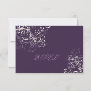 PixDezines rsvp plum+pärlvirvlar OSA Kort