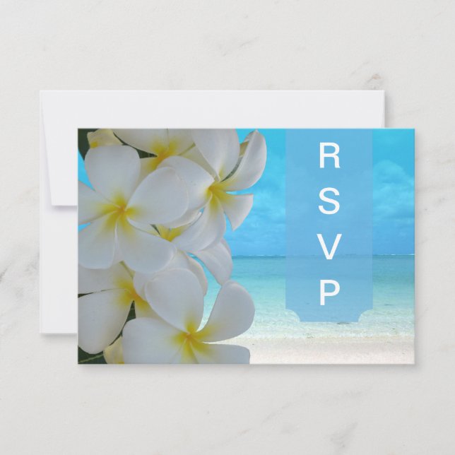 PixDezines rsvp Plumeria Lei /strand OSA Kort (Framsida)