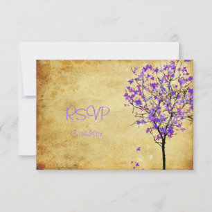 PixDezines rsvp retro violetta lönn OSA Kort