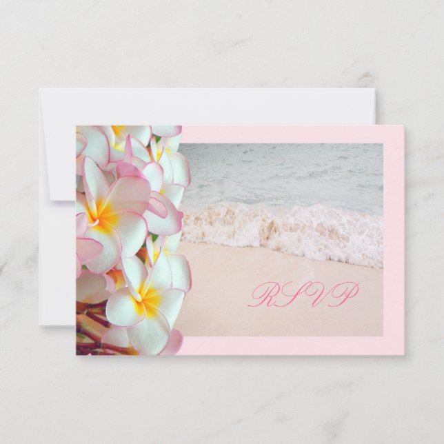 PixDezines RSVP RÖD PLUMERIA/STRAND/Gör-det-själv- OSA Kort (Framsida)