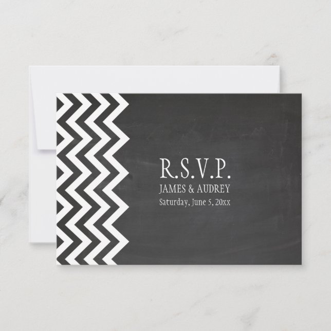 PixDezines rsvp skrivtavla+chevron OSA Kort (Framsida)