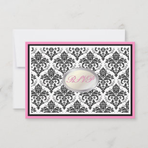 PixDezines rsvp svart jolie damask/diy-kant OSA Kort