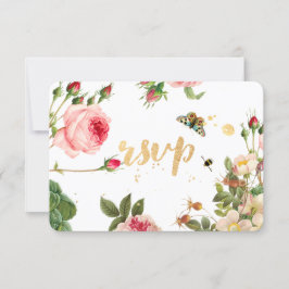 PixDezines RSVP Trädgård/Ros Knoppar/Peonies/Redou OSA Kort
