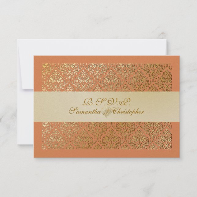 PixDezines rsvp vavin damask/diy färgen på tangeri OSA Kort (Framsida)