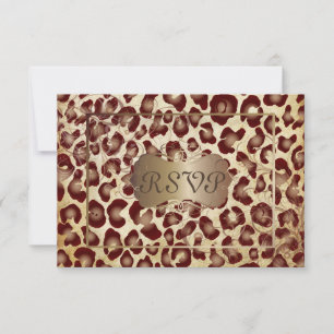 PixDezines RSVP, VINTAGE LEOPARD TRYCK OSA Kort
