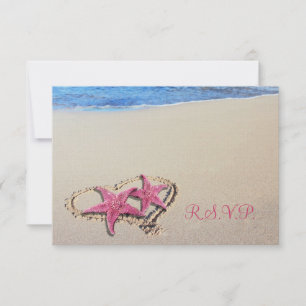 PixDezines rsvp vintage rosa sjöstjärna/strand OSA Kort
