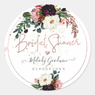 PixDezines Rustic Bloom Watercolor-Möhippa Runt Klistermärke