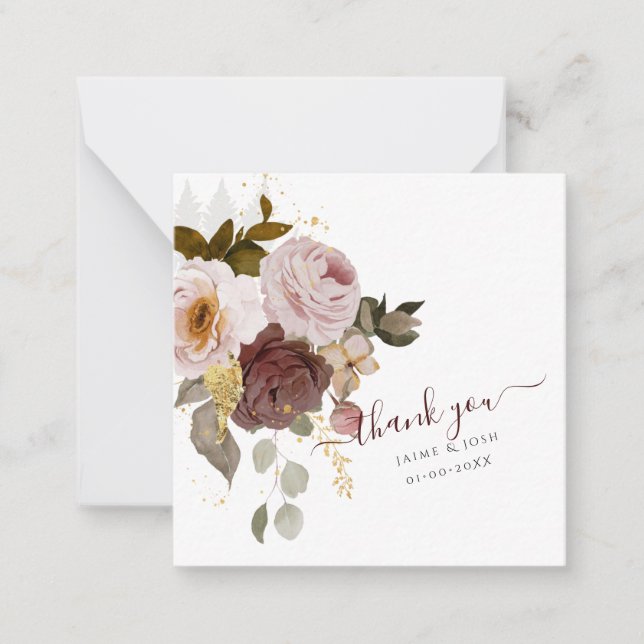 PixDezines Rustic Boho Autumn Flowers Anteckningskort (Framsida)