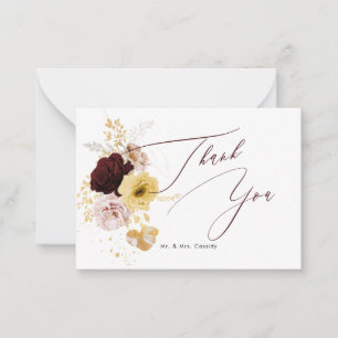 PixDezines Rustic Boho Autumn Flowers Note Card Anteckningskort