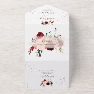 PixDezines Rustic Burgundy WatercolorFlowers