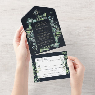 PixDezines Rustic Eucalyptus Navy n Guld all in