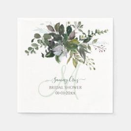 PixDezines Rustic Gum Eucalyptus Monogram Napkins Pappersservett