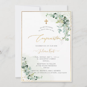 PixDezines Rustic H2 Eucalyptus Konfirmation Inbjudningar