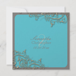 PixDezines rustic swirls/faux silver Inbjudningar
