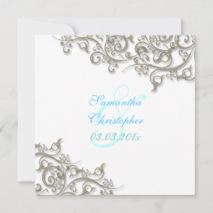 PixDezines rustic swirls/faux silver Inbjudningar